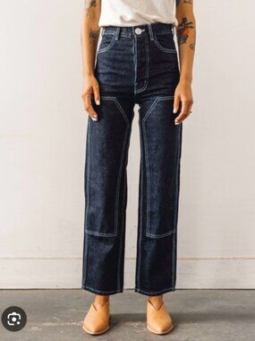 Jesse Kamm Patchfront Handy Pant in dark blue denim size 12